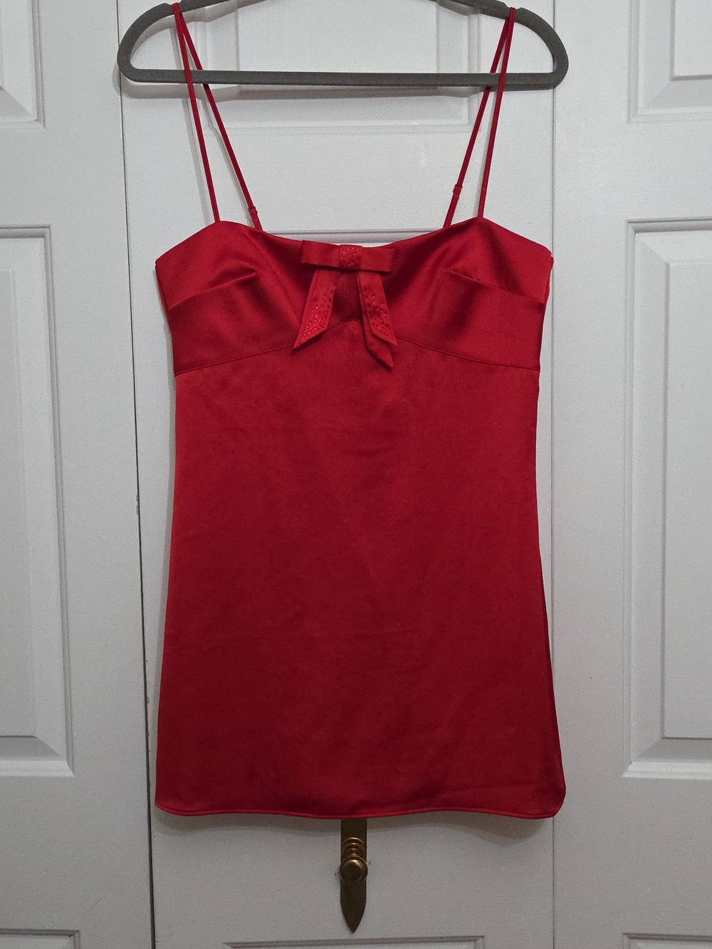NWT Victoria's Secret Dream Angels Twinkle Bow Satin Mini Slip Dress/ M
